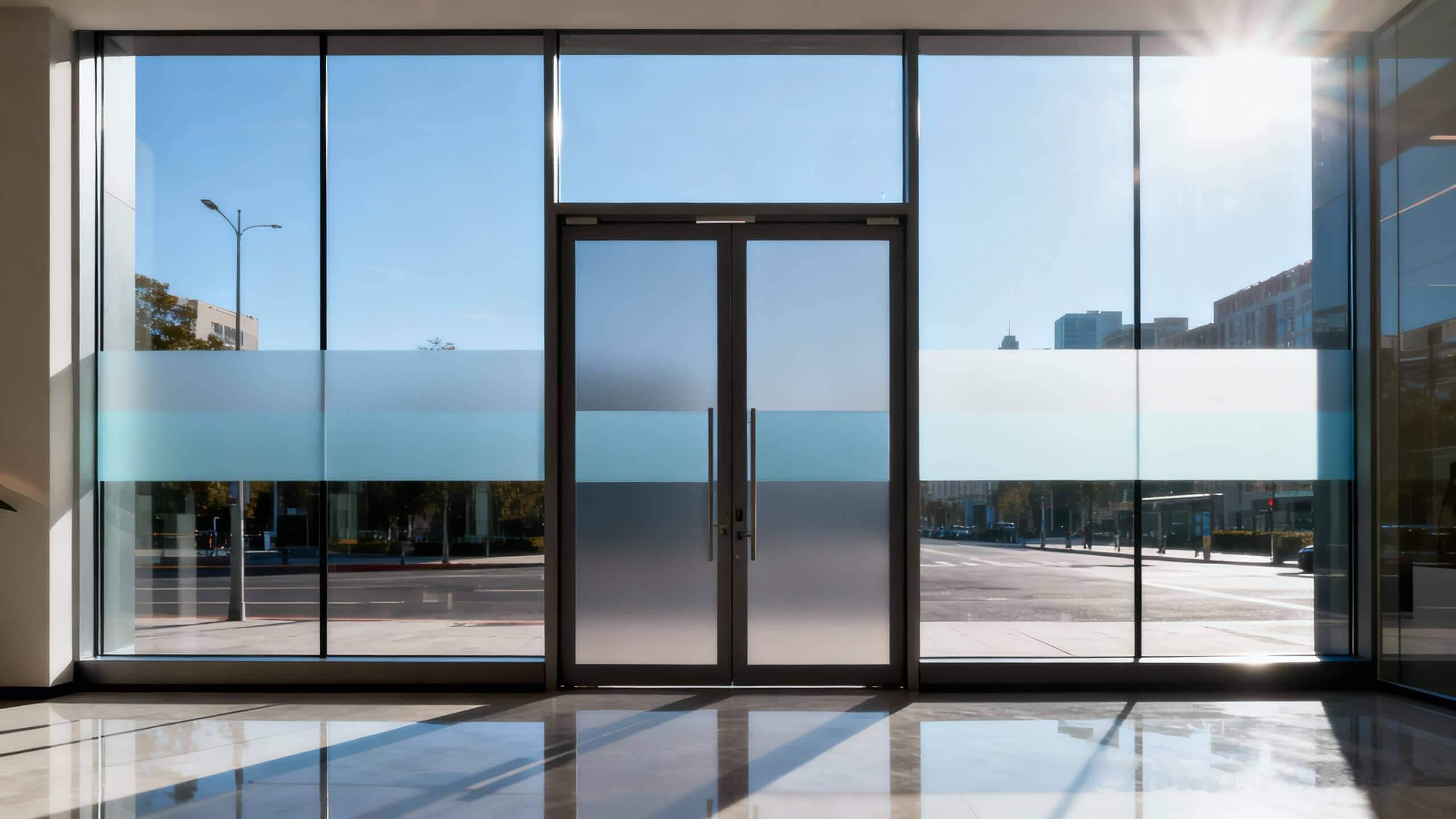 Insulfilm arquitetônico em fachada de vidro de prédio comercial em Ribeirão Preto